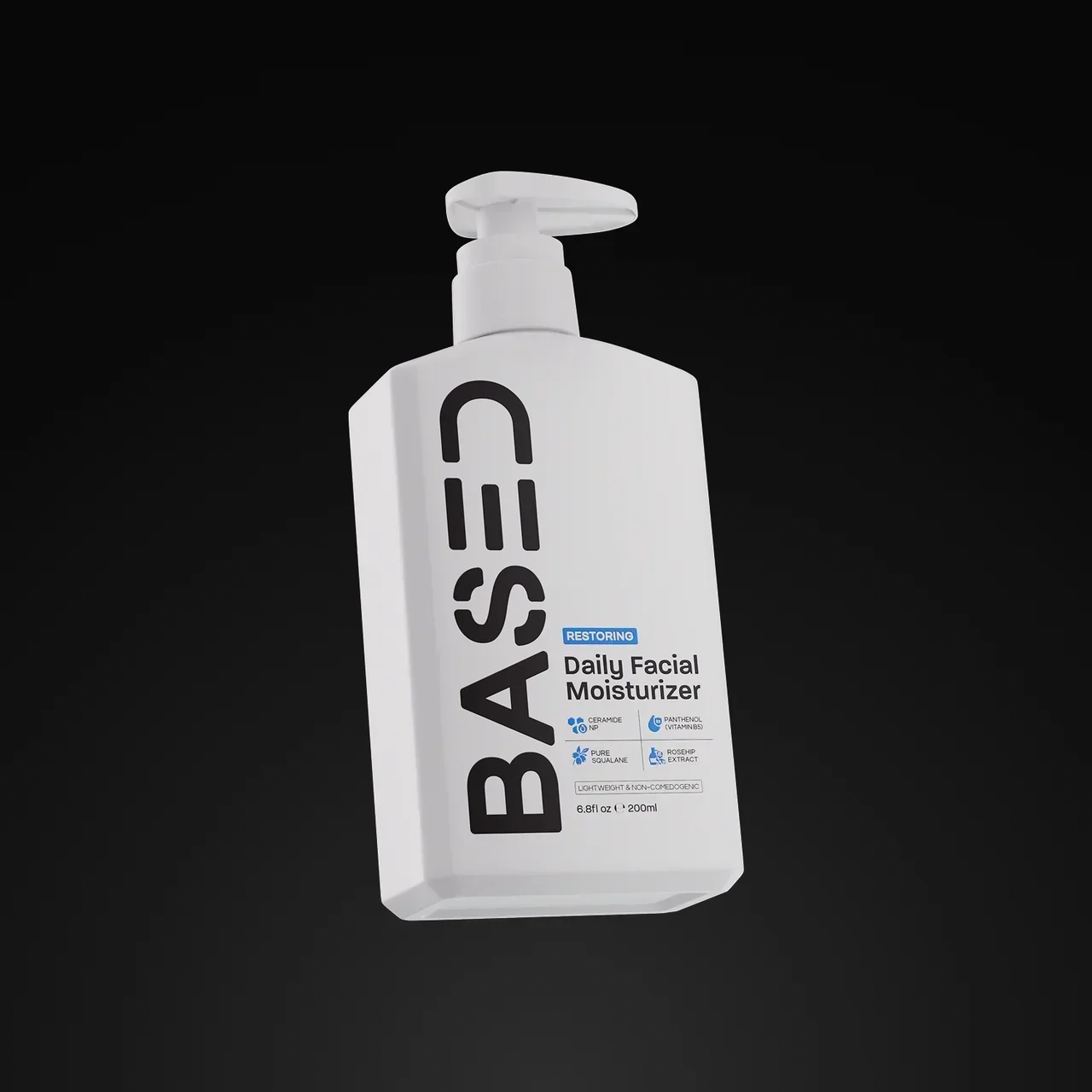 BASED Daily Facial Moisturizer: pump bottle with ceramide NP, panthenol, squalane and rosehip extract, 200ml